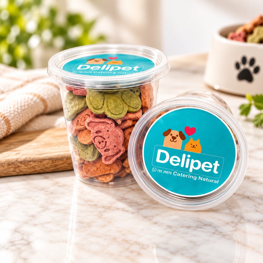 Galletas de pollo Delipet con forma de huellas y huesos
